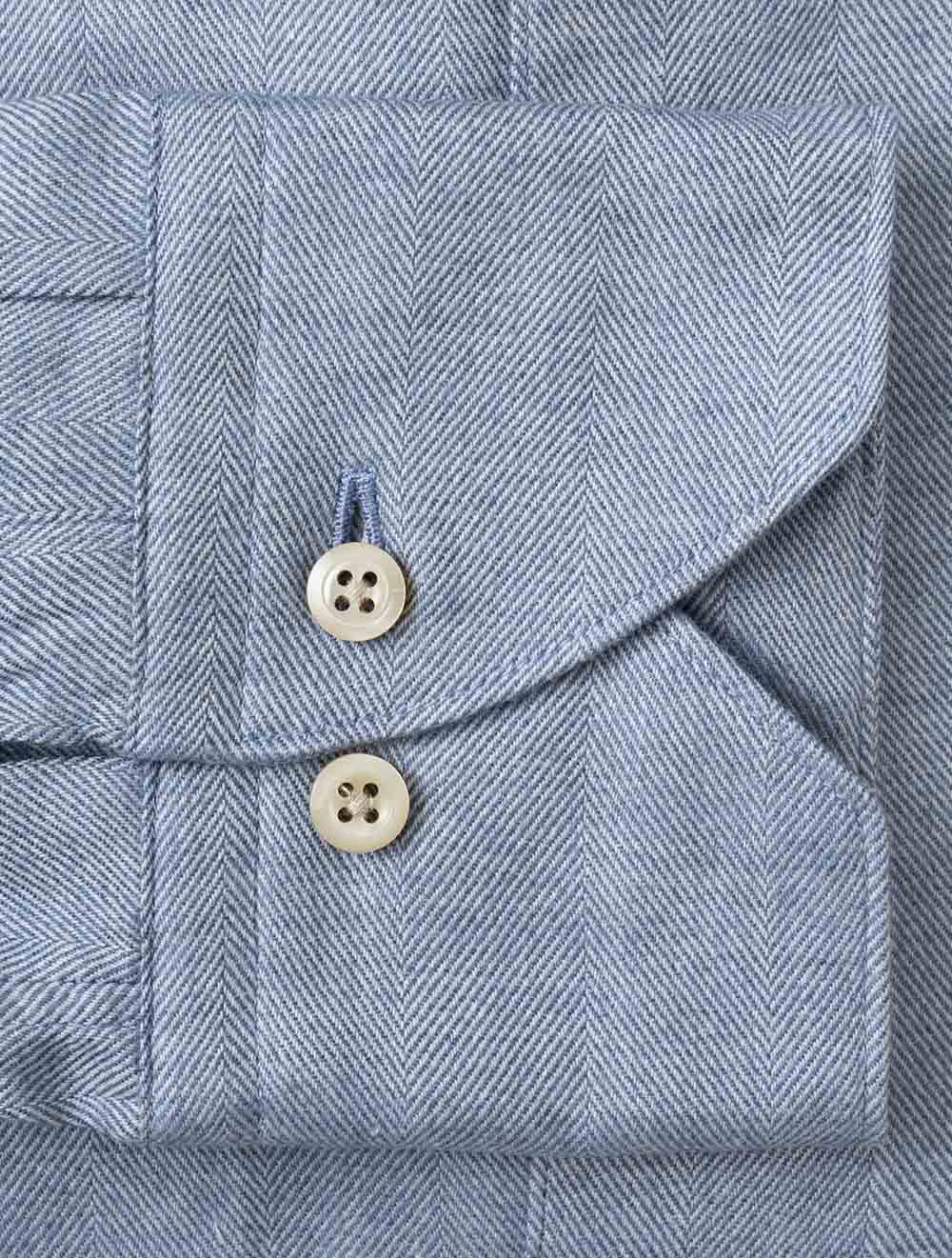 Regular Herringbone Shirt Blue