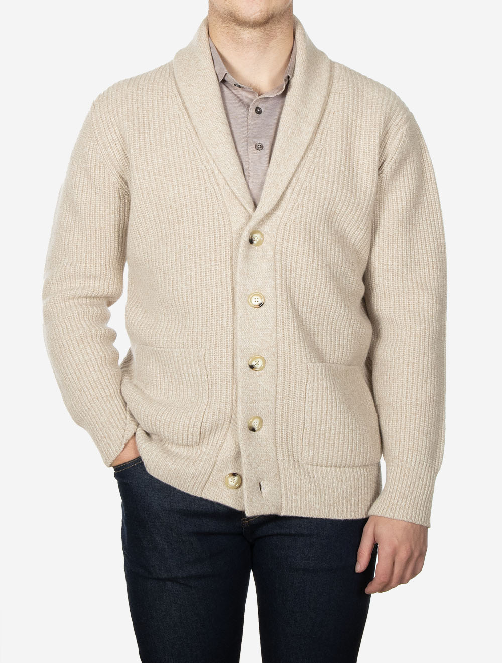 Shawl Cardigan Wheat