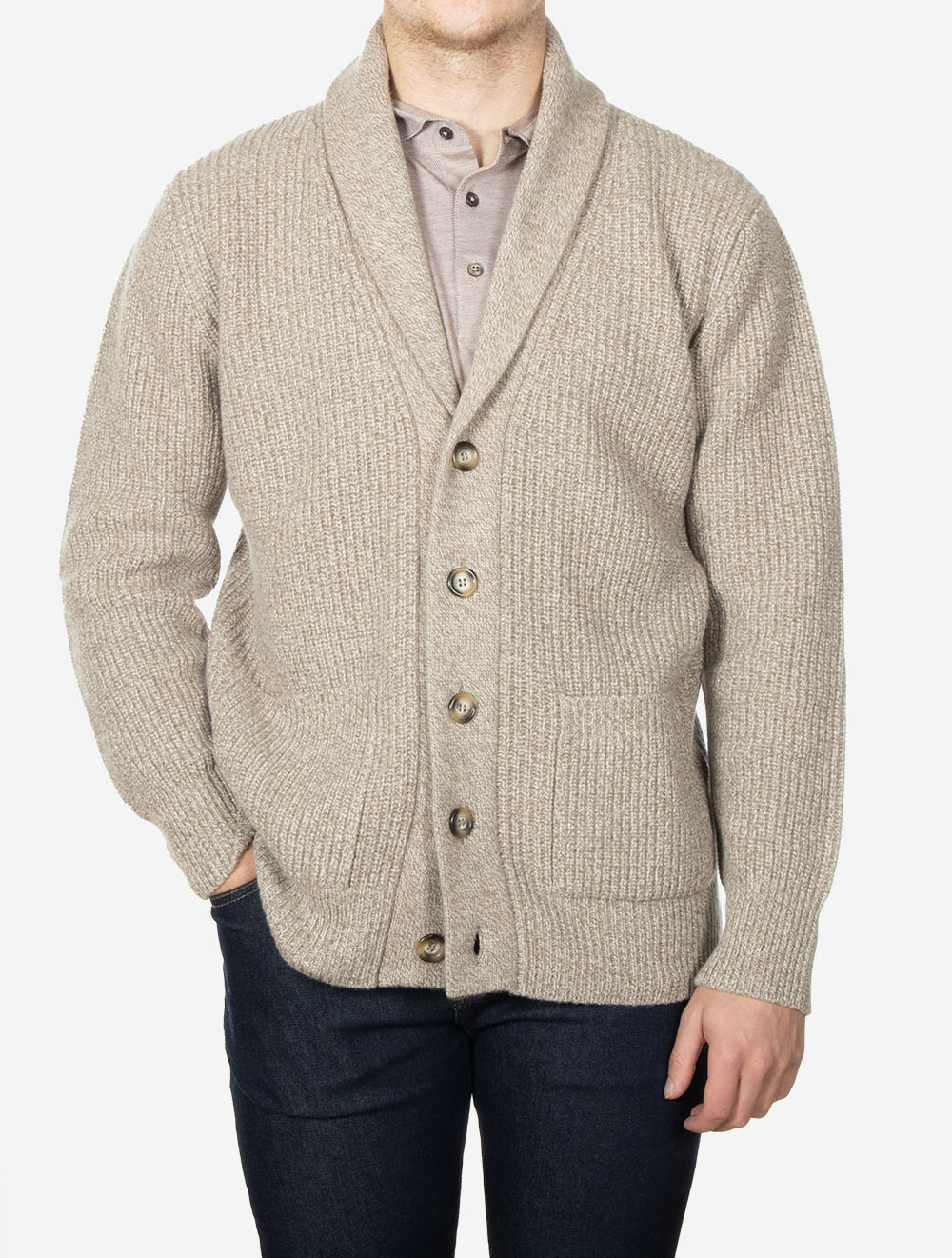 Gilet châle marron