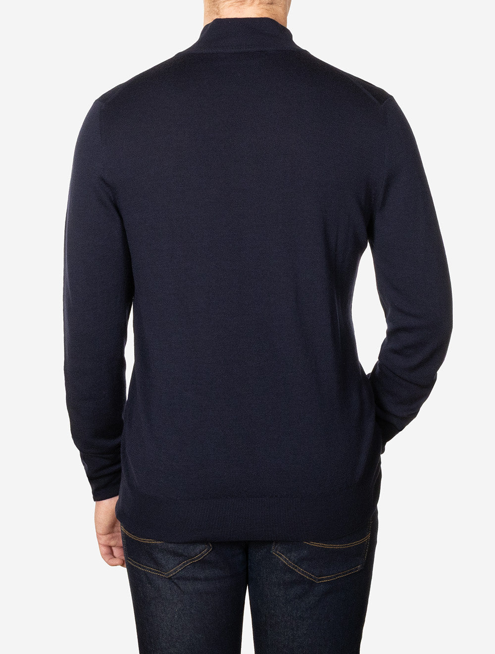 Canali Pure Wool Half Zip Navy