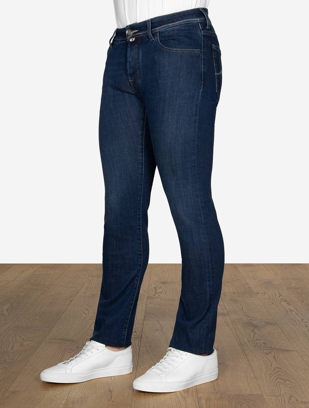 Nick Slim Fit Jeans Denim Striped Badge Blue