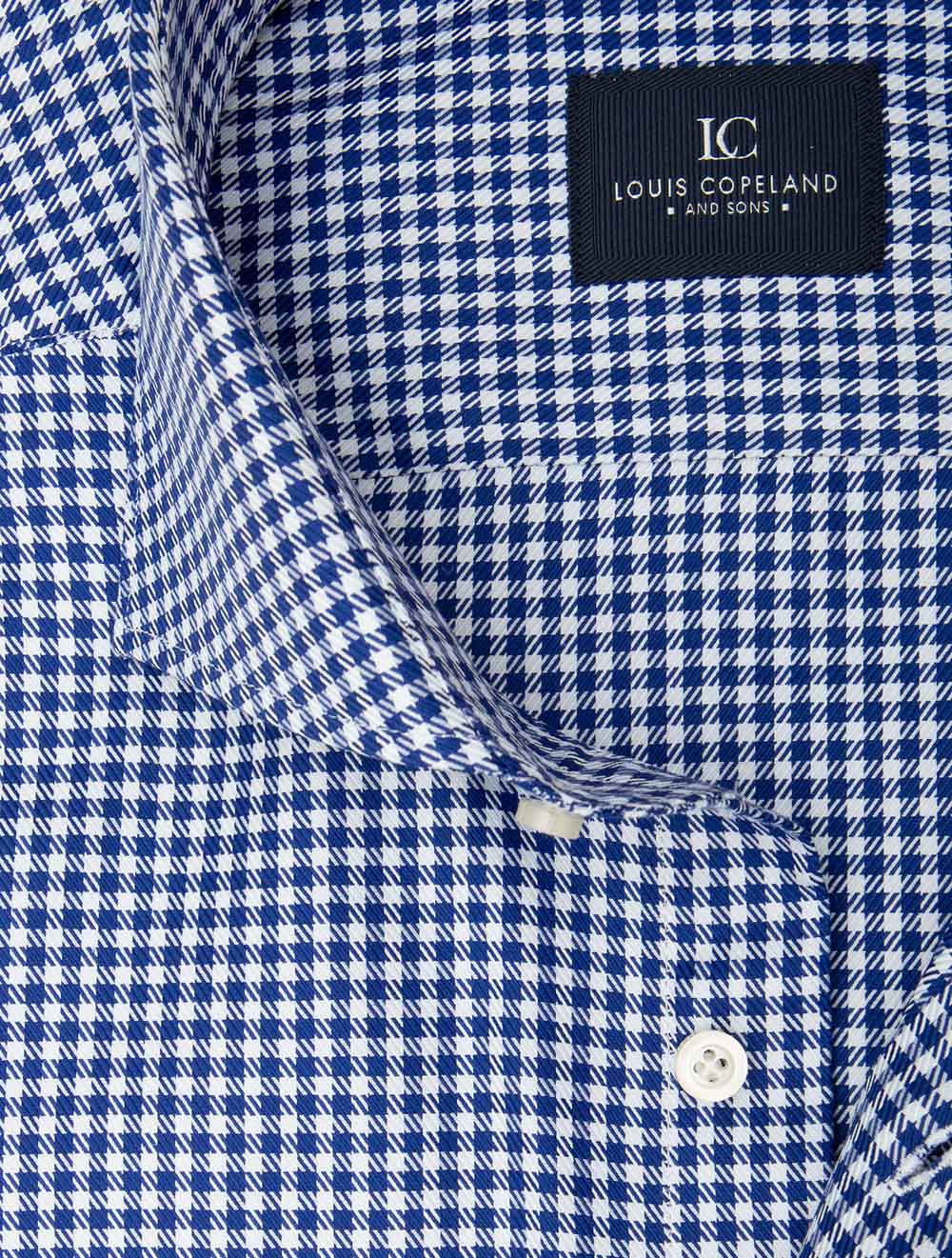 Casual Gingham Check Shirt Navy