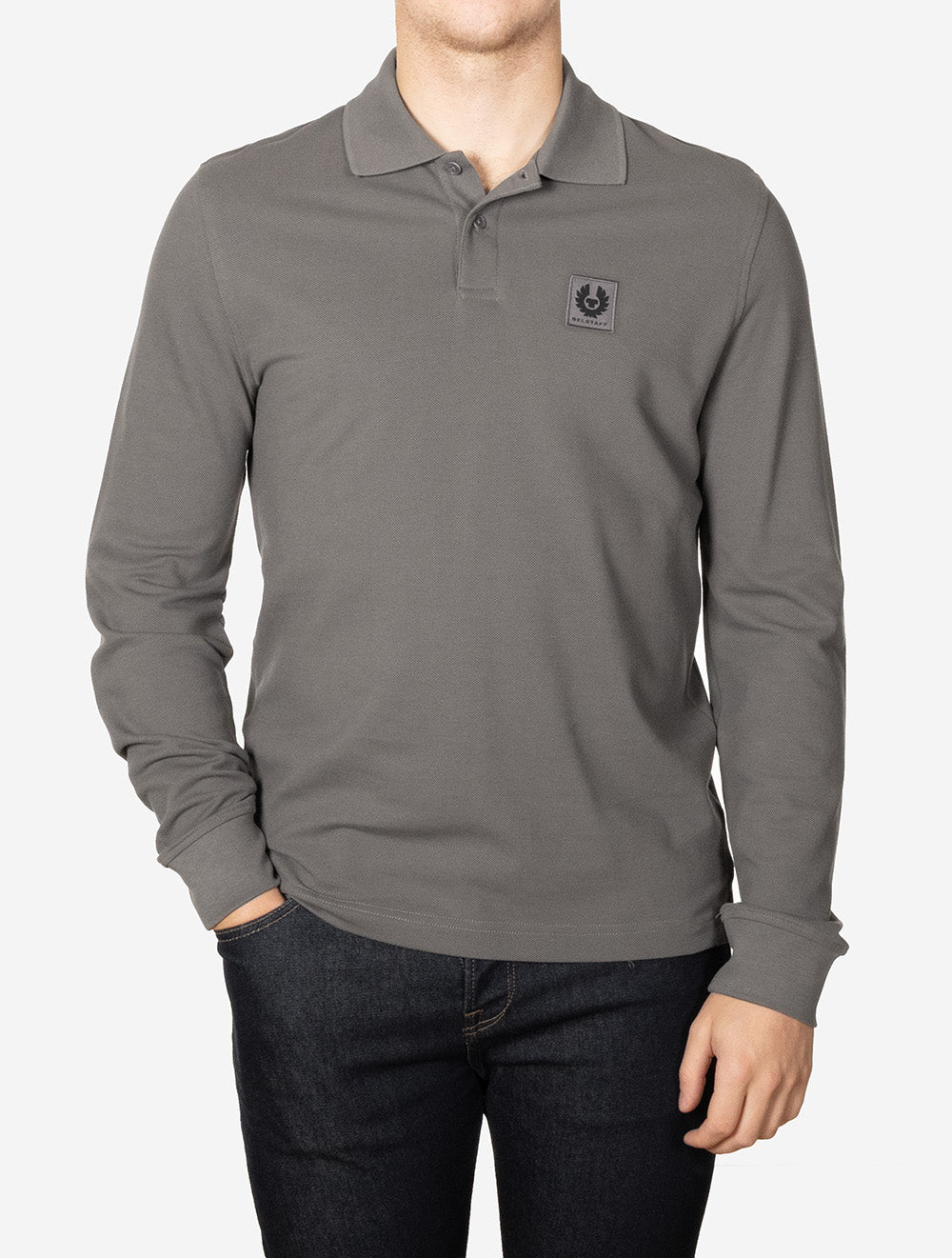 Long Sleeved Polo Tornado Grey