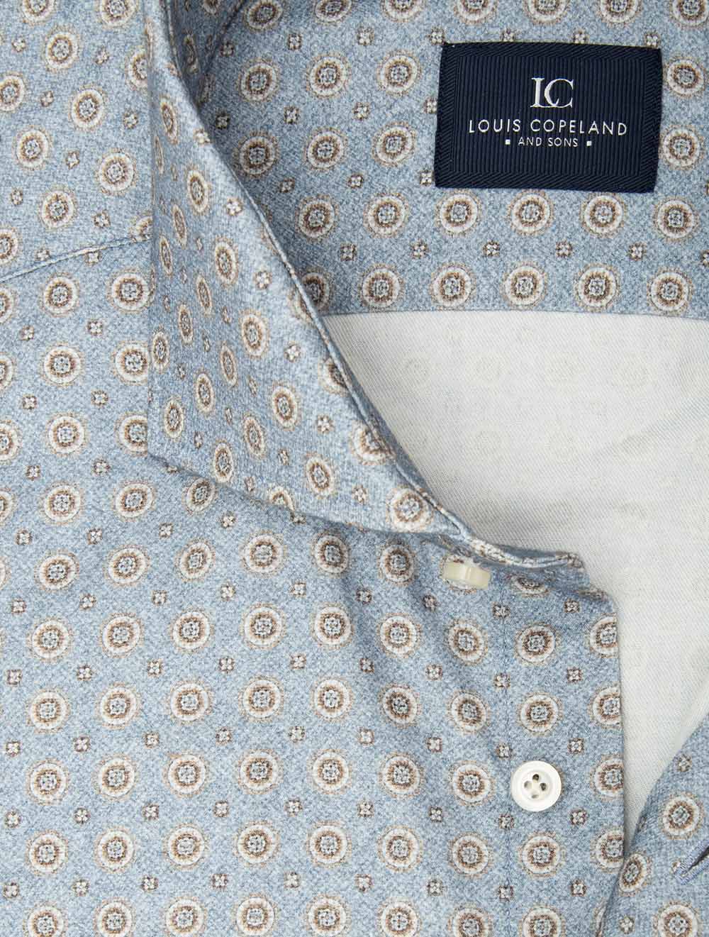 Casual Medallion Pattern Shirt Blue