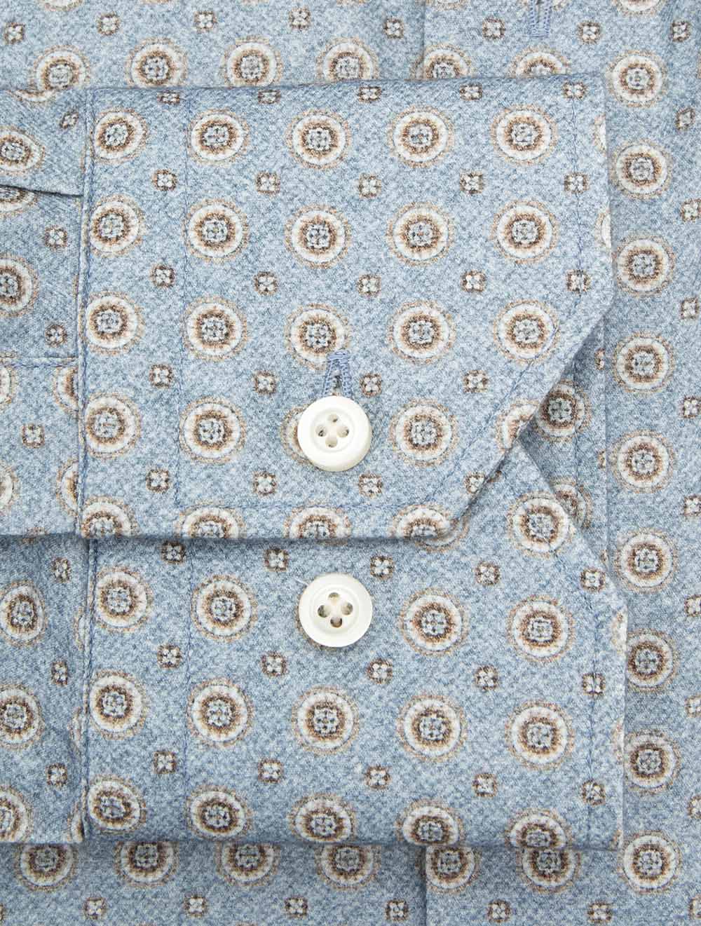 Casual Medallion Pattern Shirt Blue