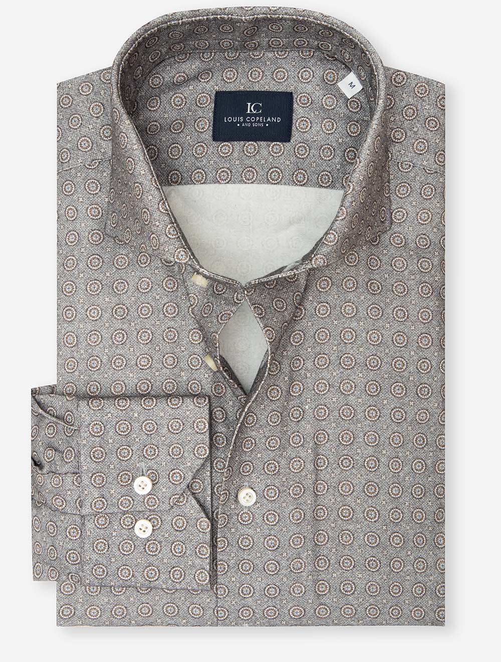 Casual Medallion Pattern Shirt Grey