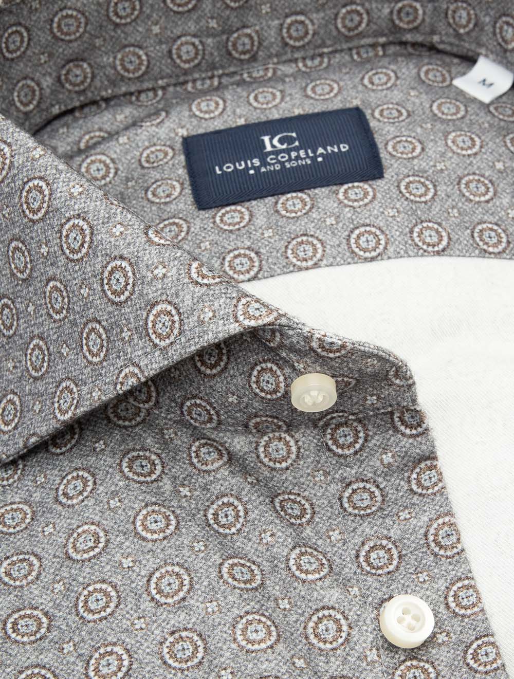 Casual Medallion Pattern Shirt Grey