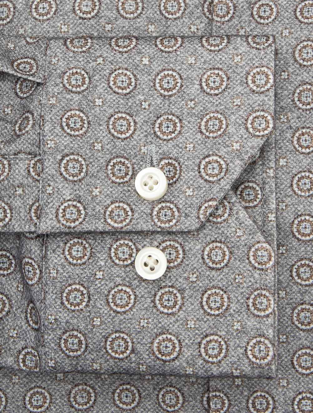 Casual Medallion Pattern Shirt Grey