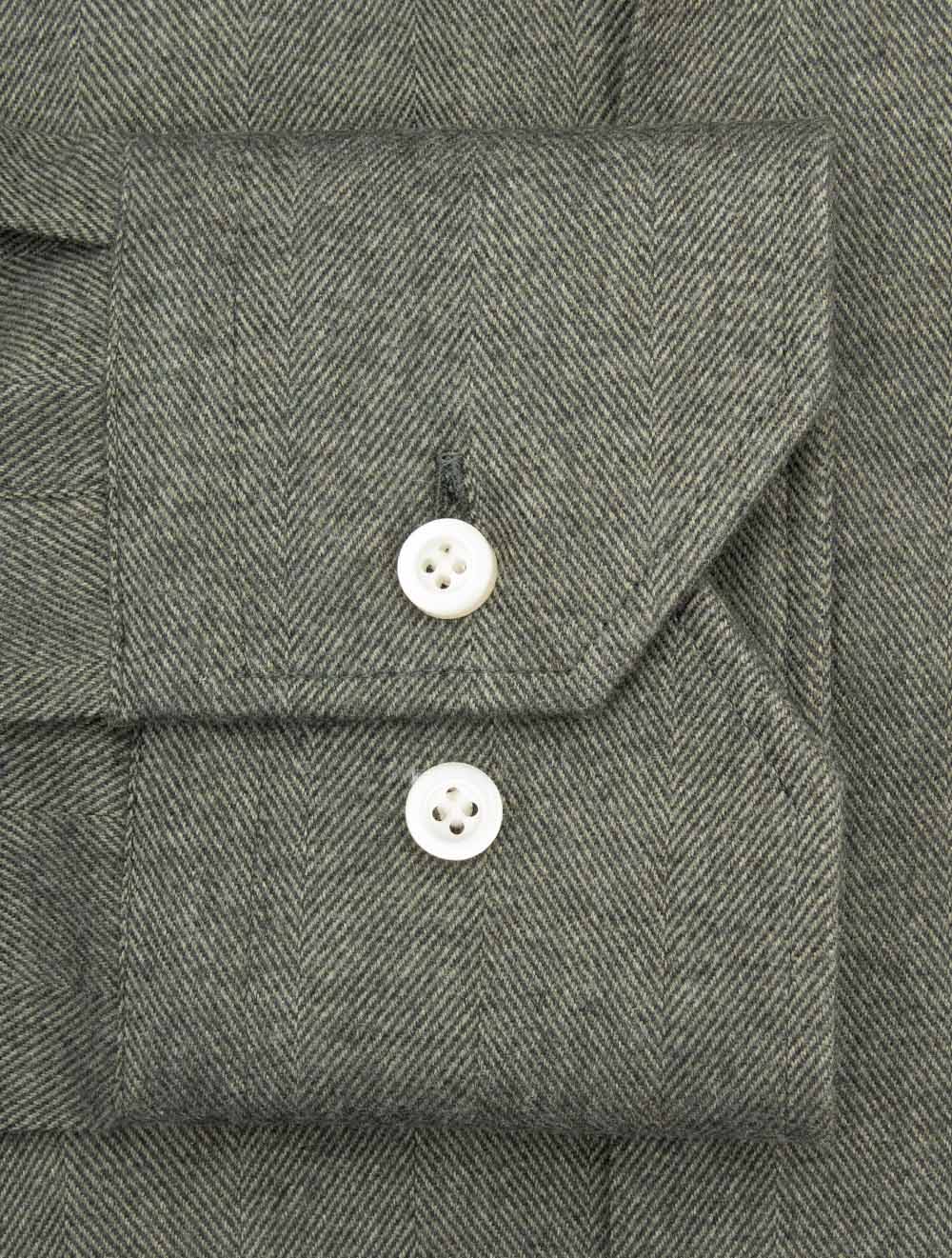 Herringbone Casual Shirt Green