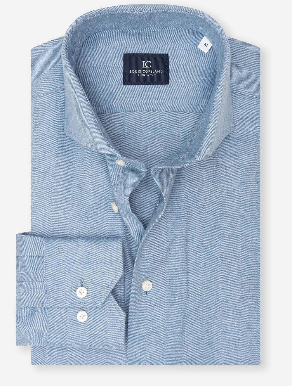 Herringbone Casual Shirt Blue