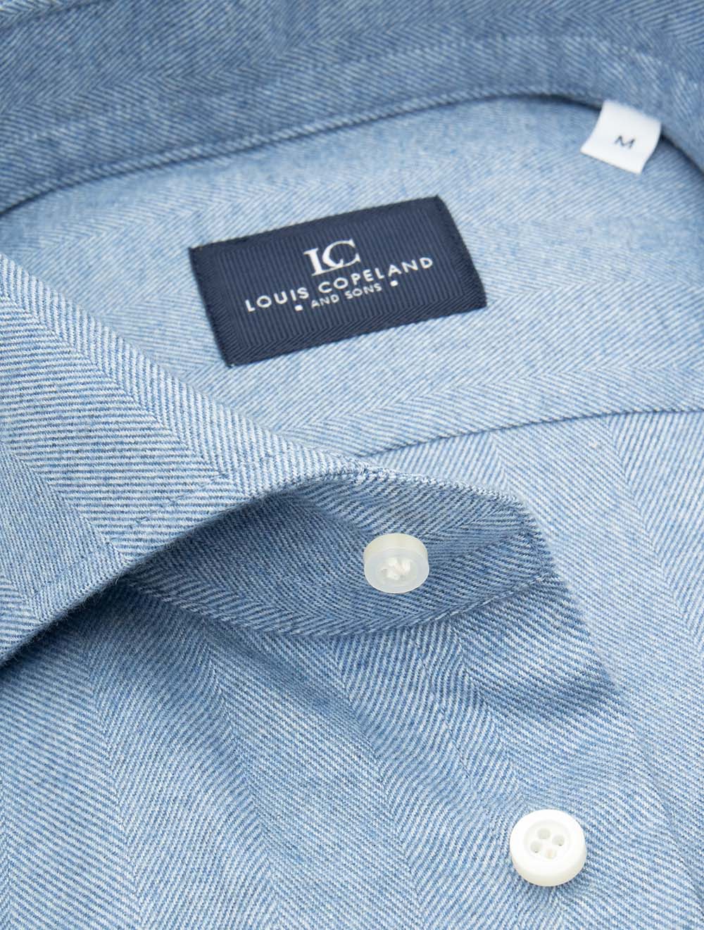 Herringbone Casual Shirt Blue