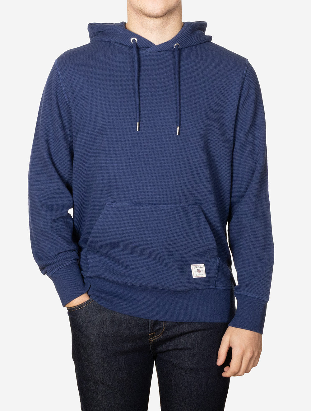 Waffle Texture Hoodie Persian Blue