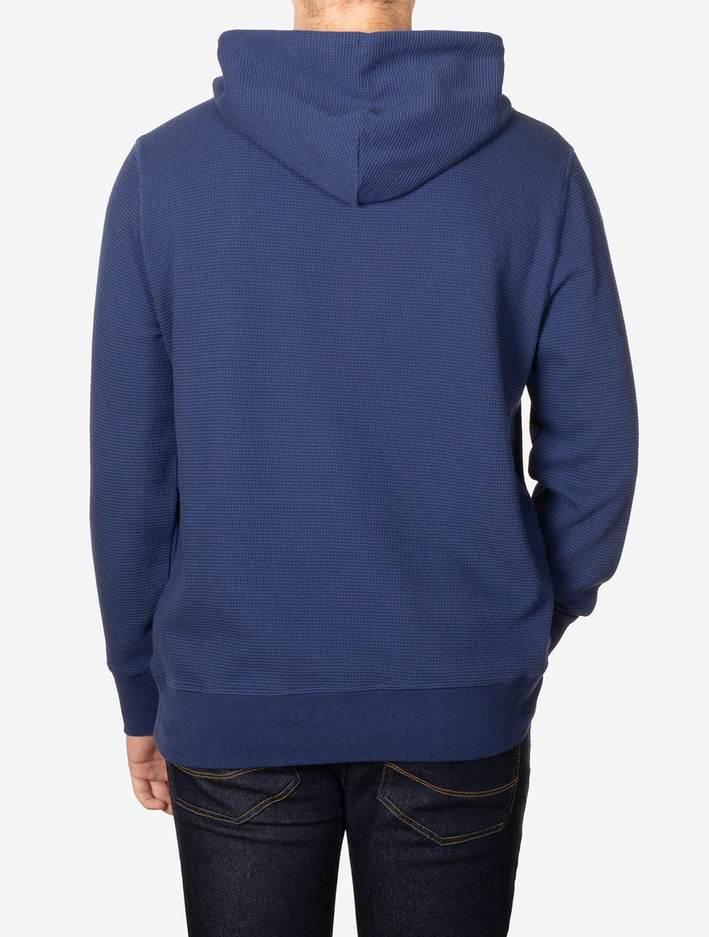 Waffle Texture Hoodie Persian Blue