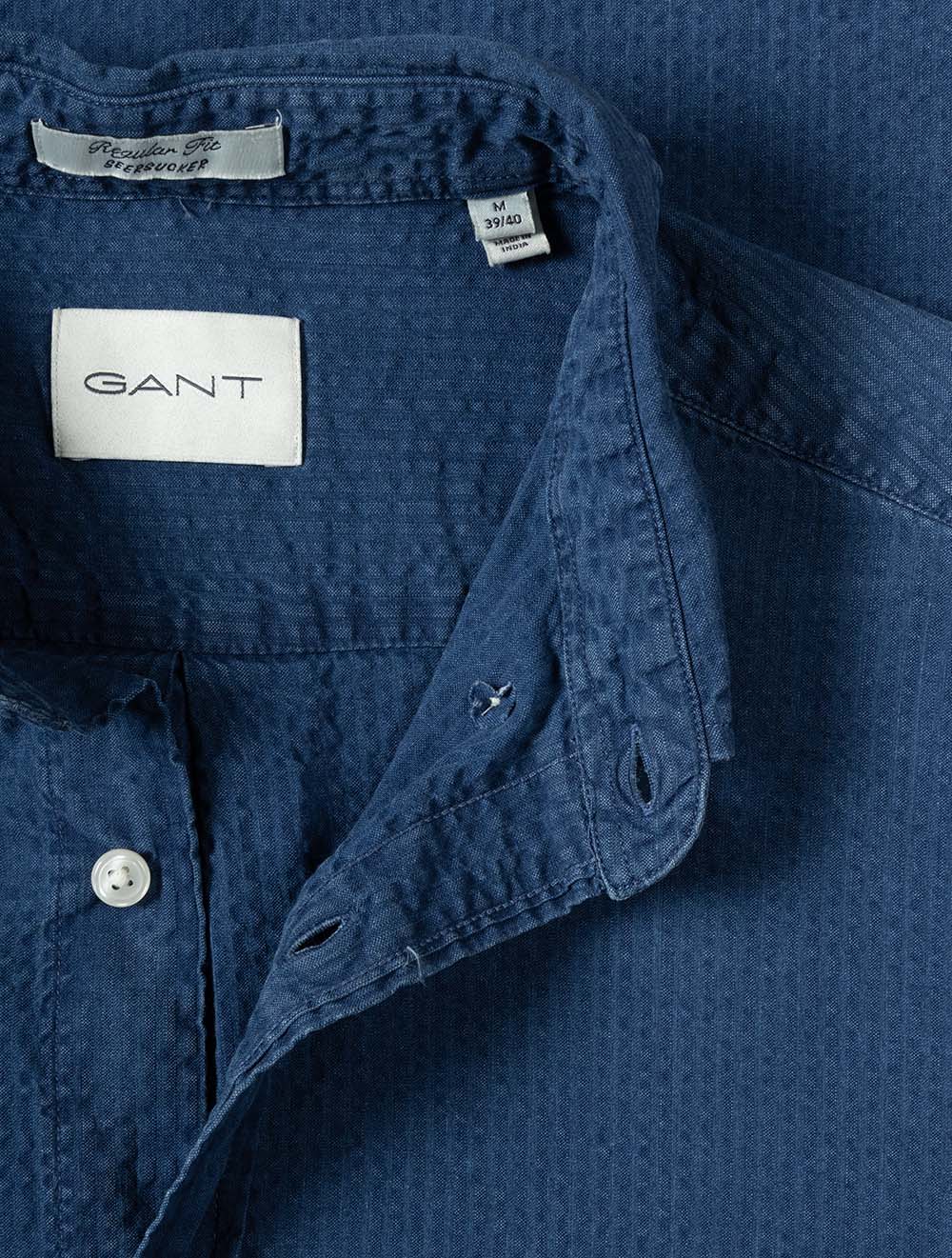 Indigo Seersucker Shirt Dark Indigo