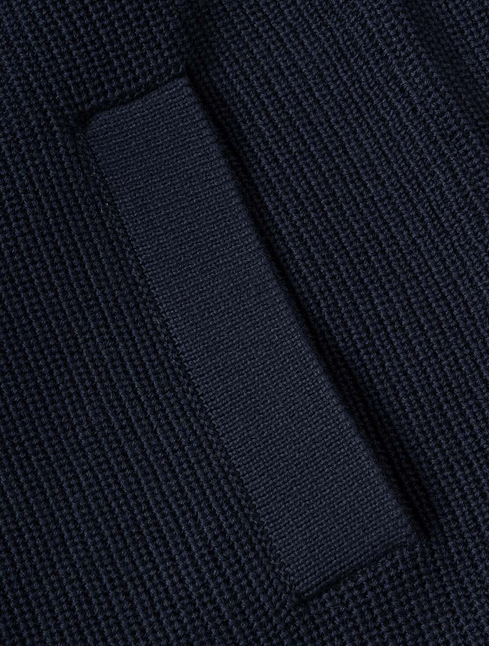 Cotton Rib Buttoned Cardigan Evening Blue