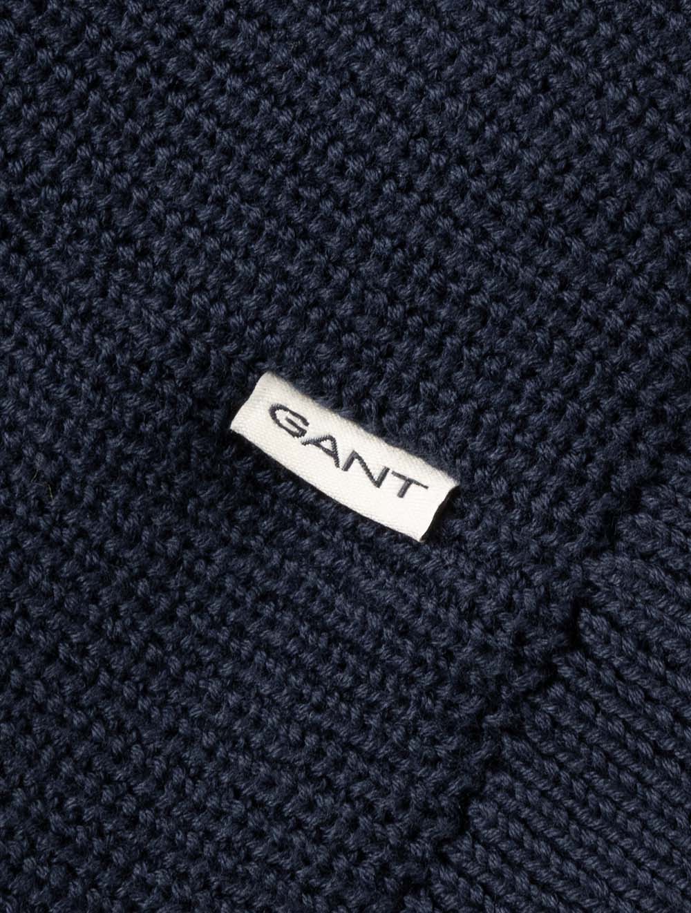 Cotton Rib Buttoned Cardigan Evening Blue
