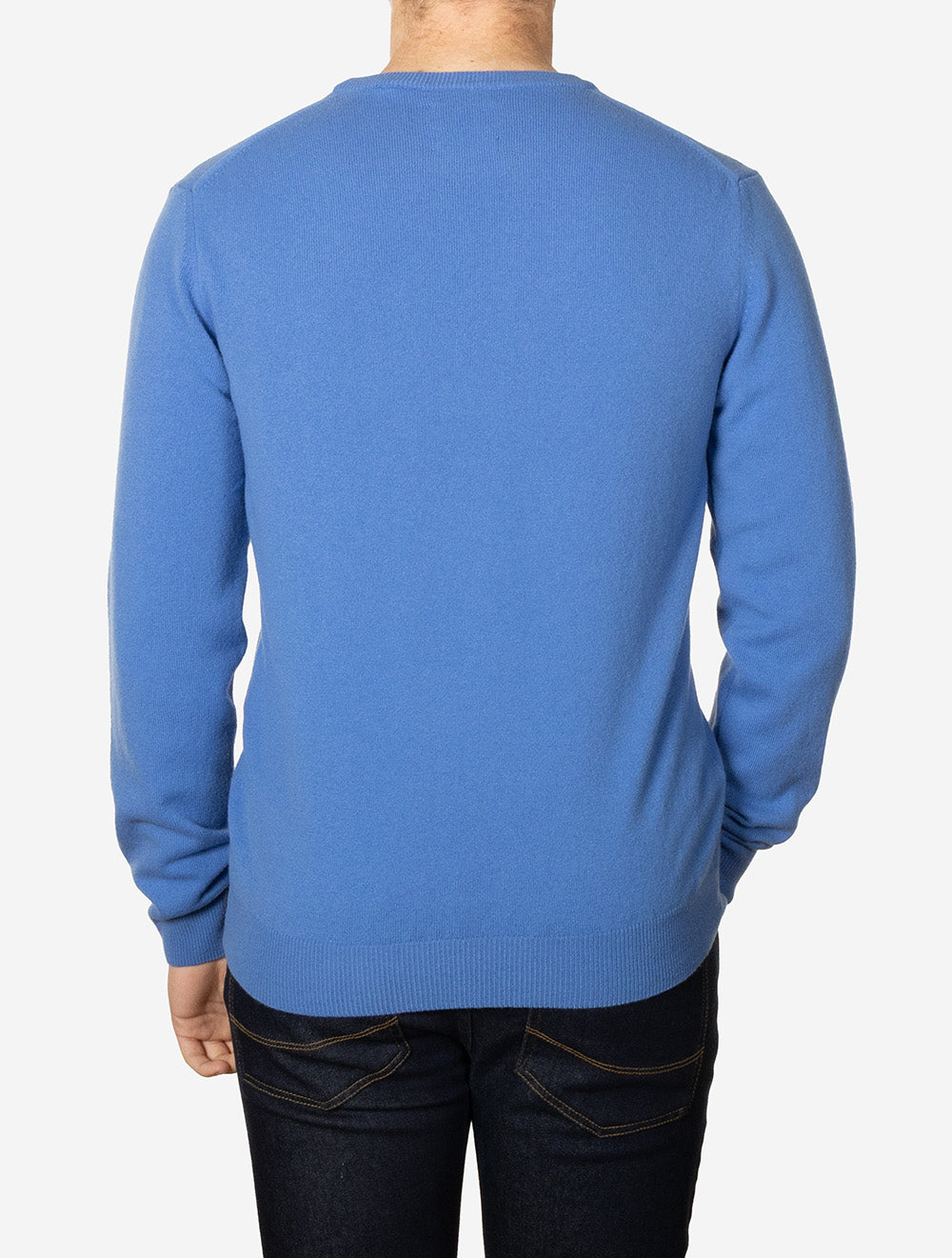 Pull col rond en laine d'agneau extra-fine, bleu parfait