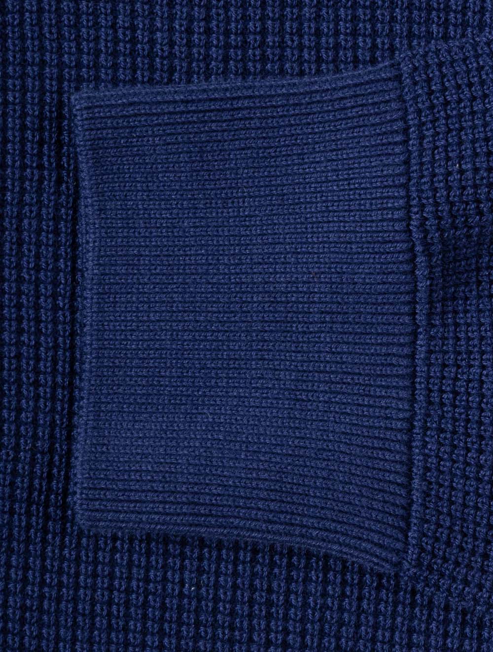 Micro Textured Cotton Half Zip Rich Navy