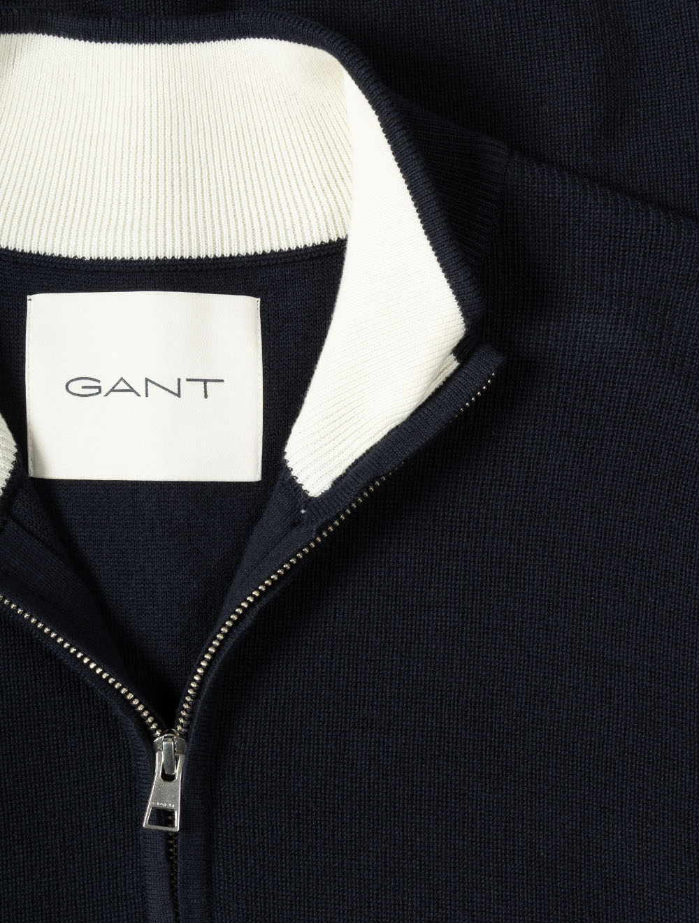 Cotton Rib Half Zip Evening Blue