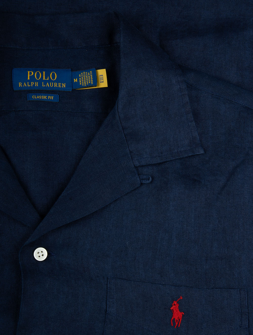 Polo Ralph Lauren Linen Short Sleeve Camp Shirt Navy | Luxury