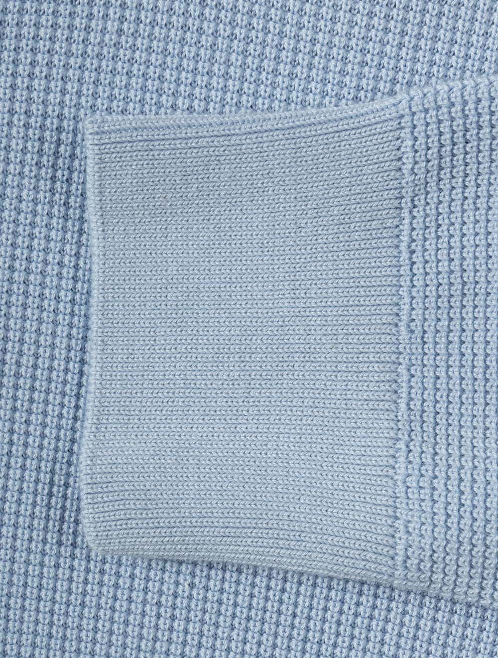 Micro Textured Cotton Crew Neck Fresh Blue