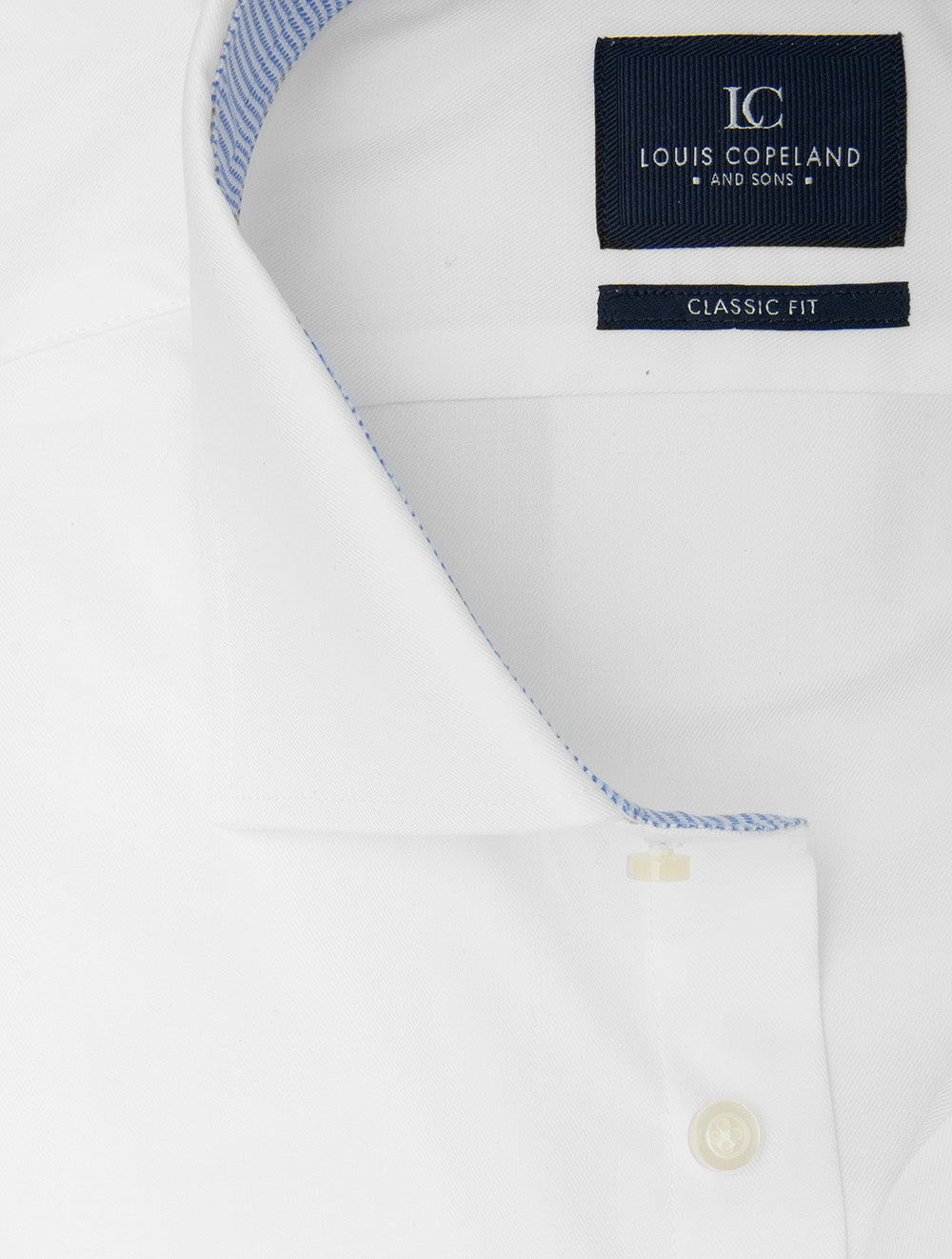 Classic Plain Shirt with Inlay White