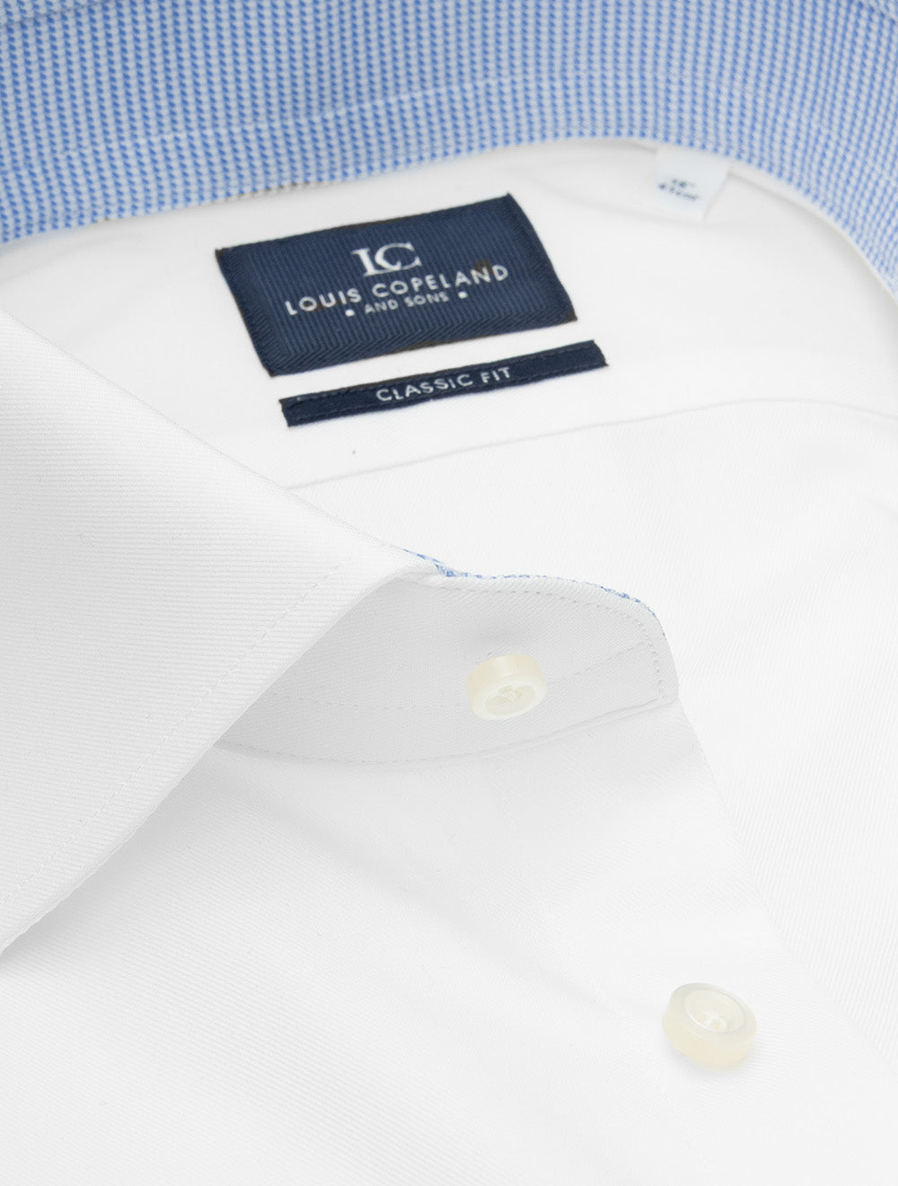 Classic Plain Shirt with Inlay White