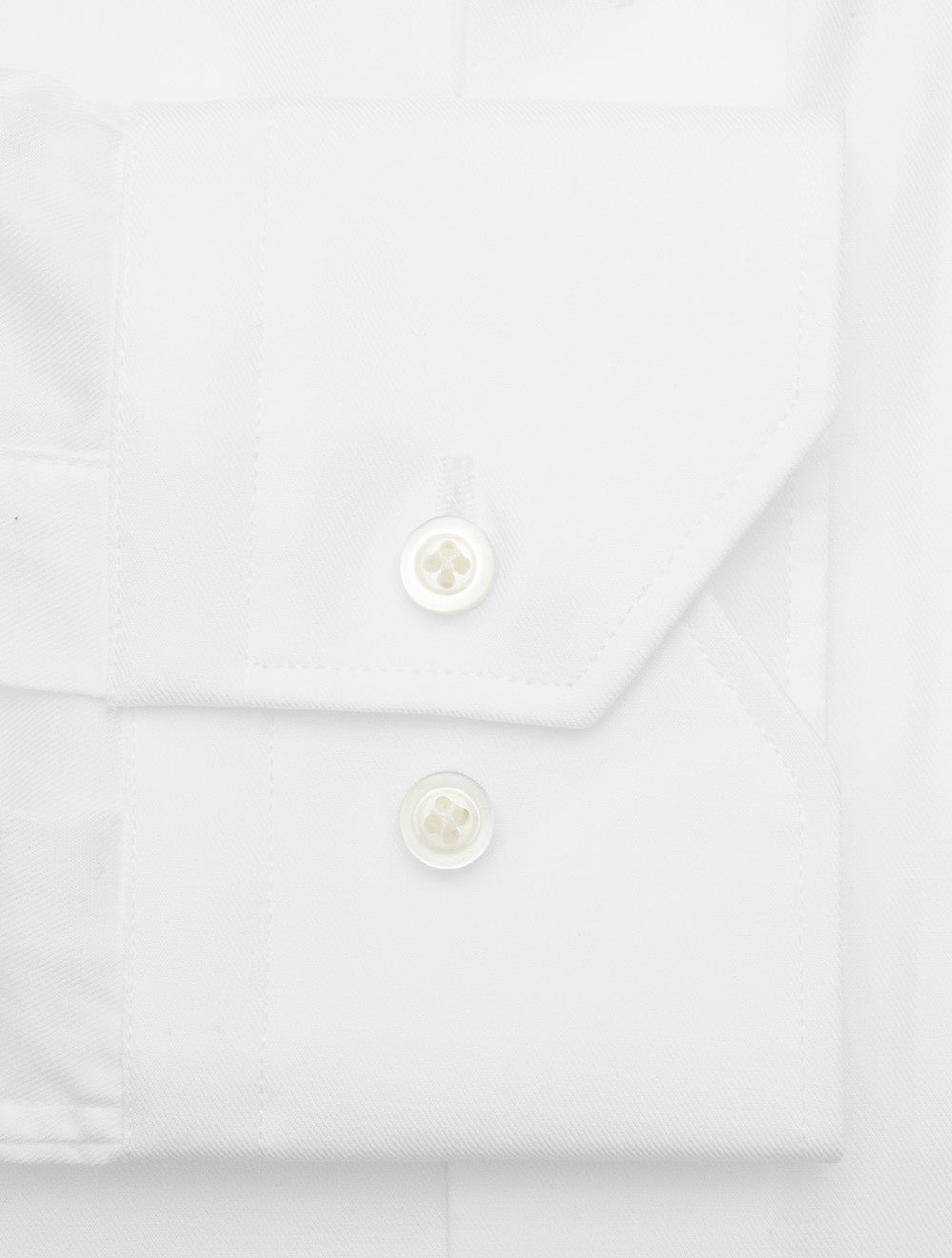Classic Plain Shirt with Inlay White
