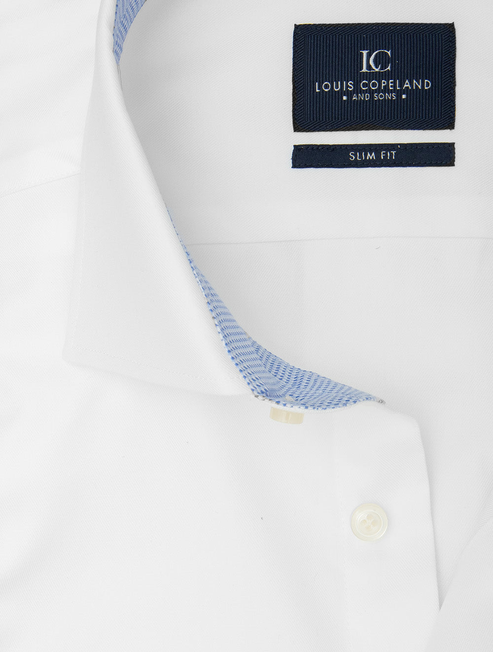 Slim Plain Shirt with Inlay White