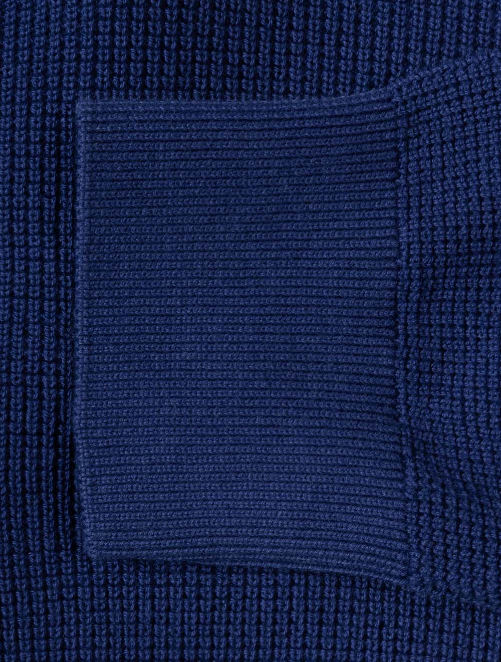 Micro Textured Cotton Crew Neck Rich Navy