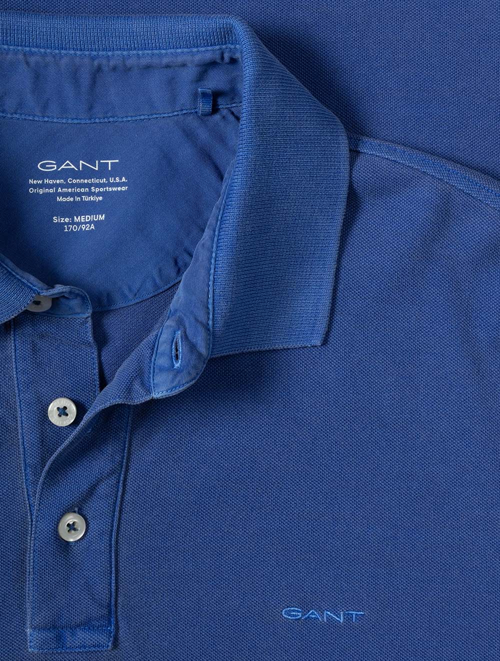 Sunfaded Short Sleeve Polo Royal Blue