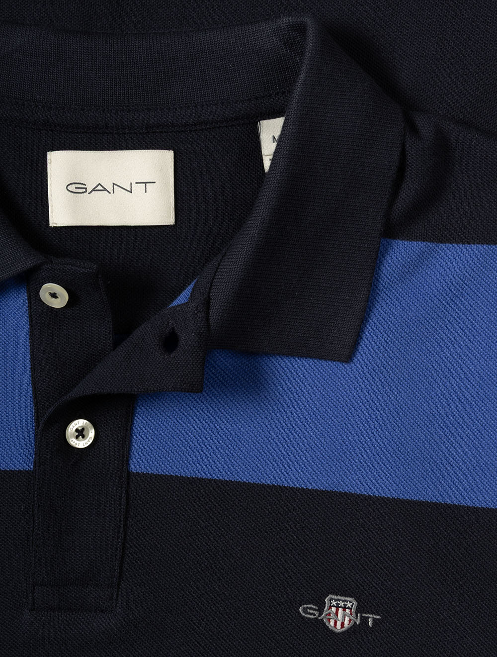 Block Stripe Polo Royal Blue