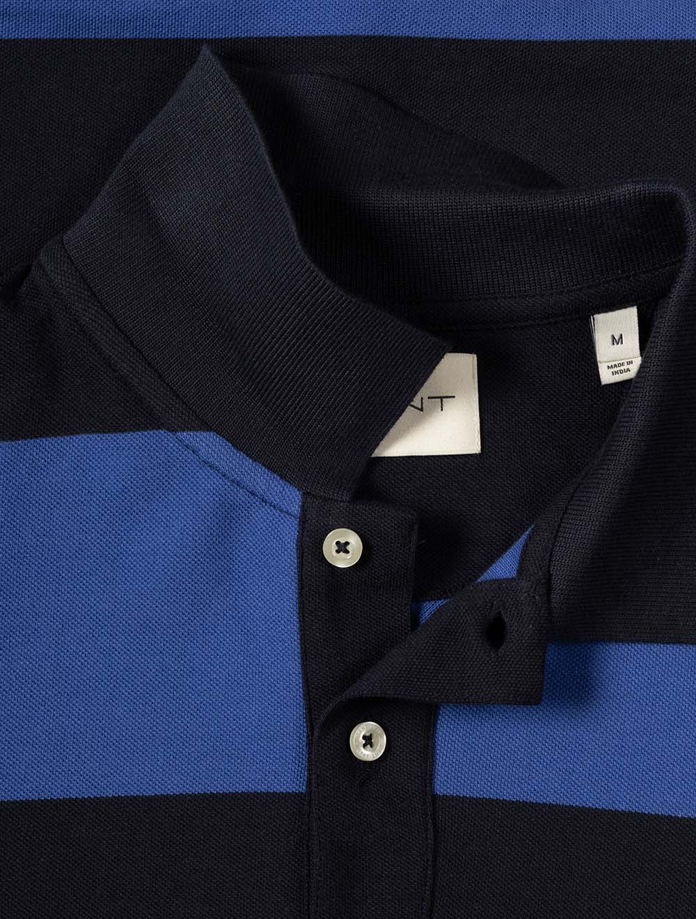 Block Stripe Polo Royal Blue