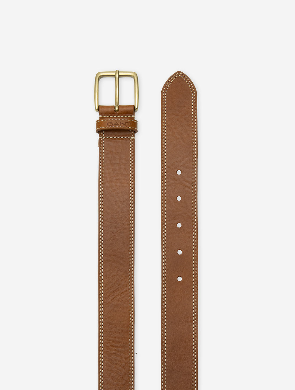 Contrast Stitch Leather Belt Sugar Almond