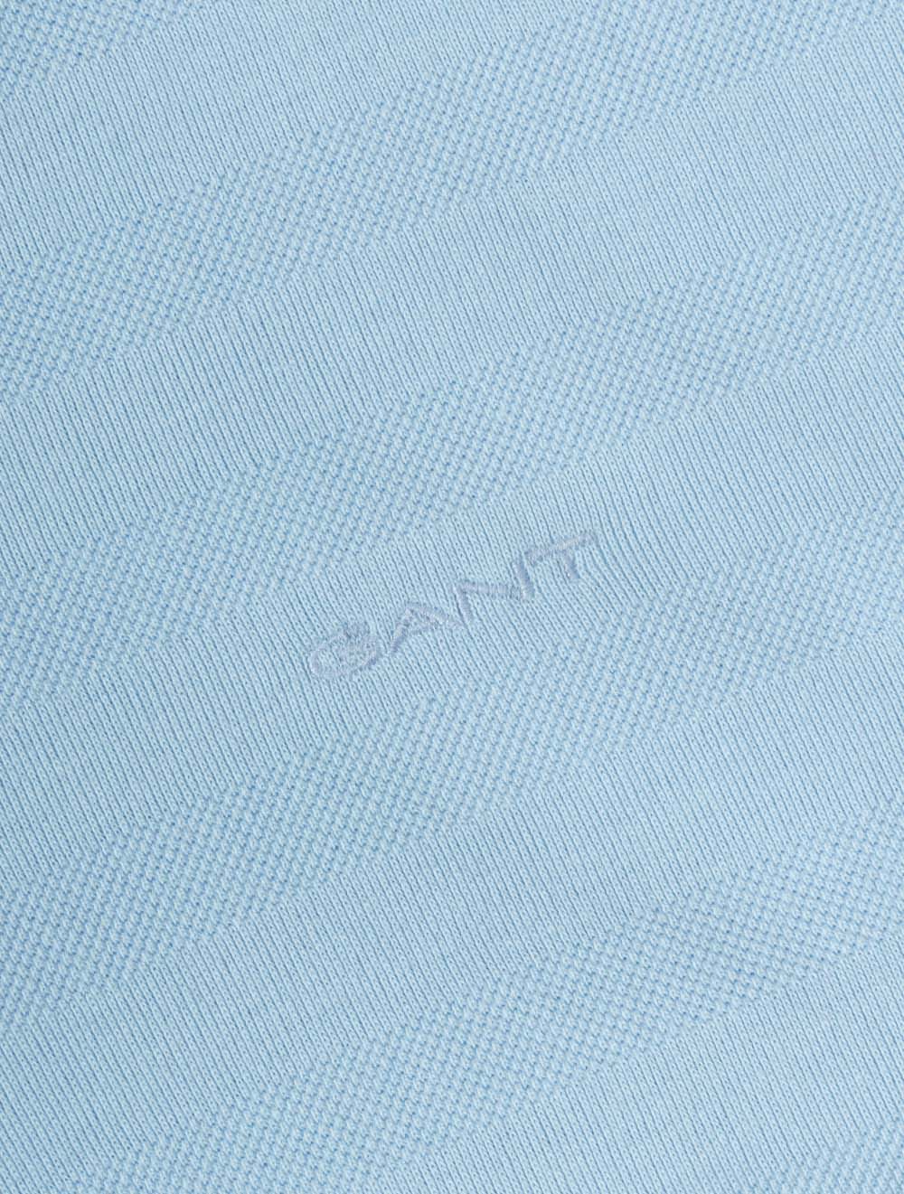Textured Stripe Short Sleeve Polo Sky Blue