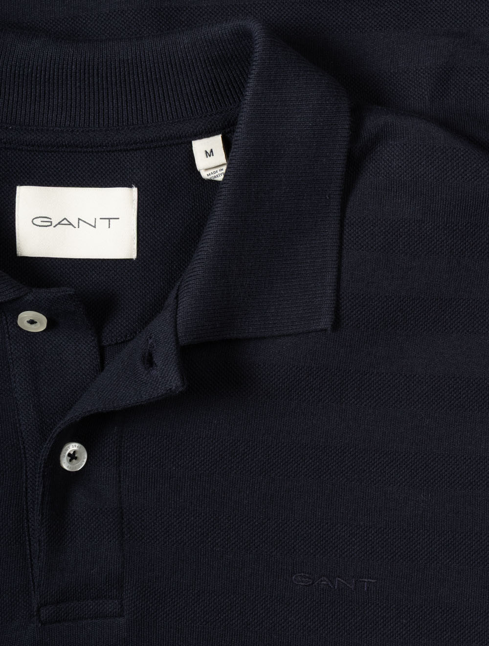 Textured Stripe Short Sleeve Polo Evening Blue