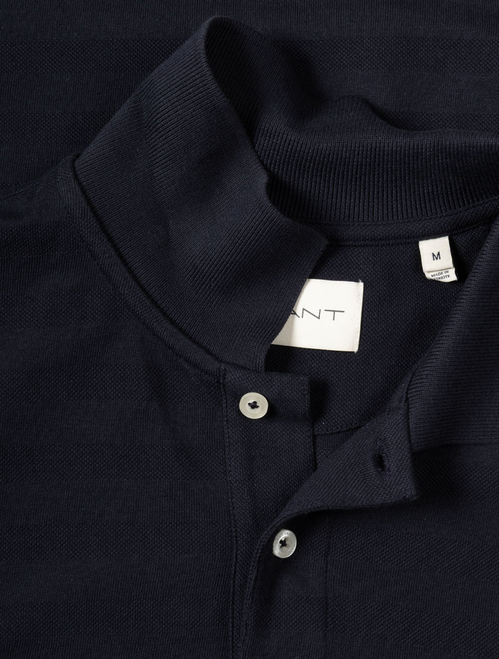 Textured Stripe Short Sleeve Polo Evening Blue