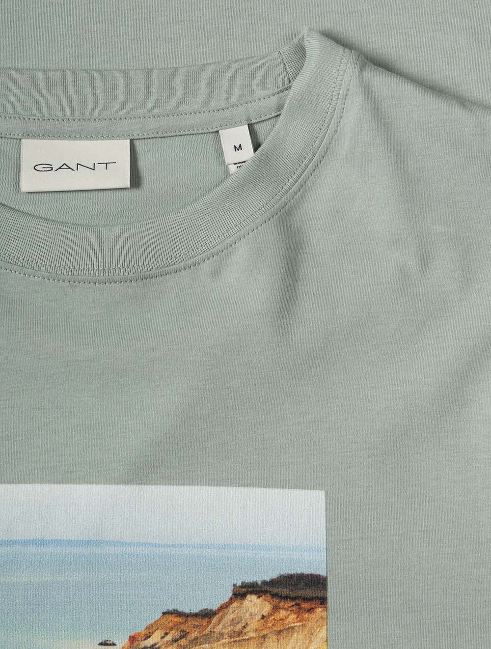 Scenery Graphic Short Sleeve T-Shirt Ceramic Grey