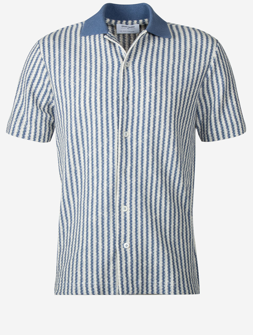 Stripe Knitted Shirt Blue