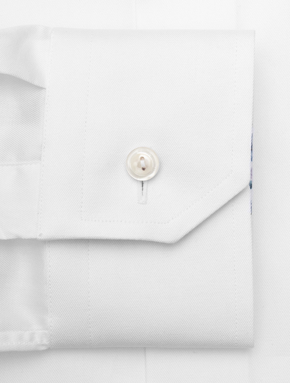 Slim Fit Floral Inlay Shirt White