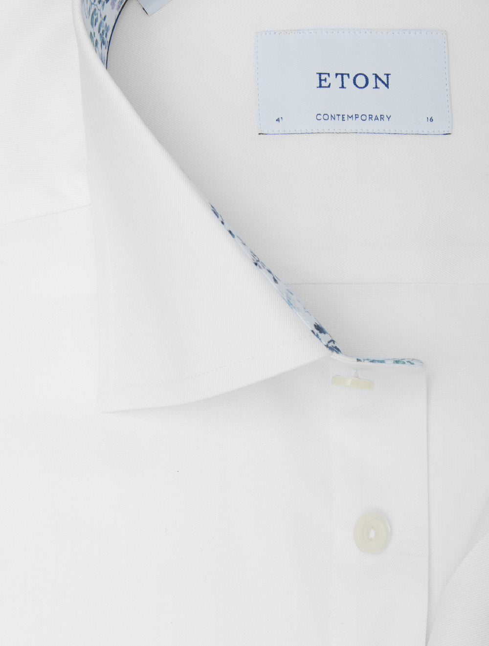 Contemporary Fit Floral Inlay Shirt White