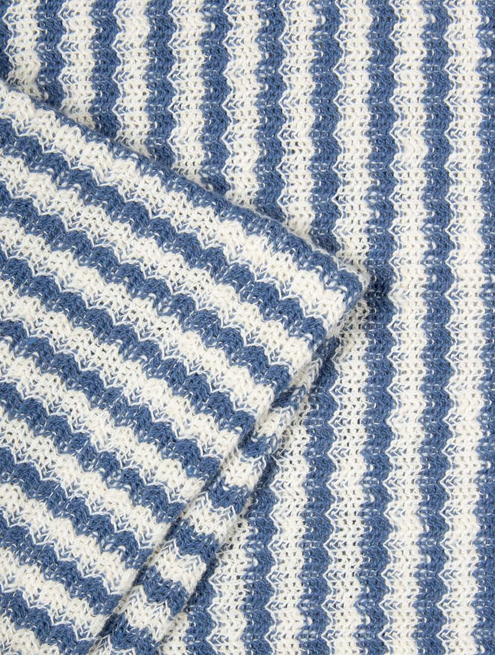 Stripe Knitted Shirt Blue