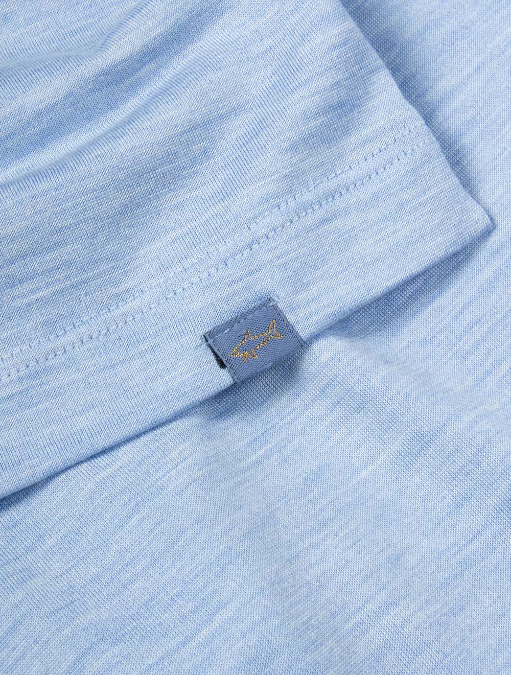 Silk-Cotton Blend Polo Shirt Blue Melange