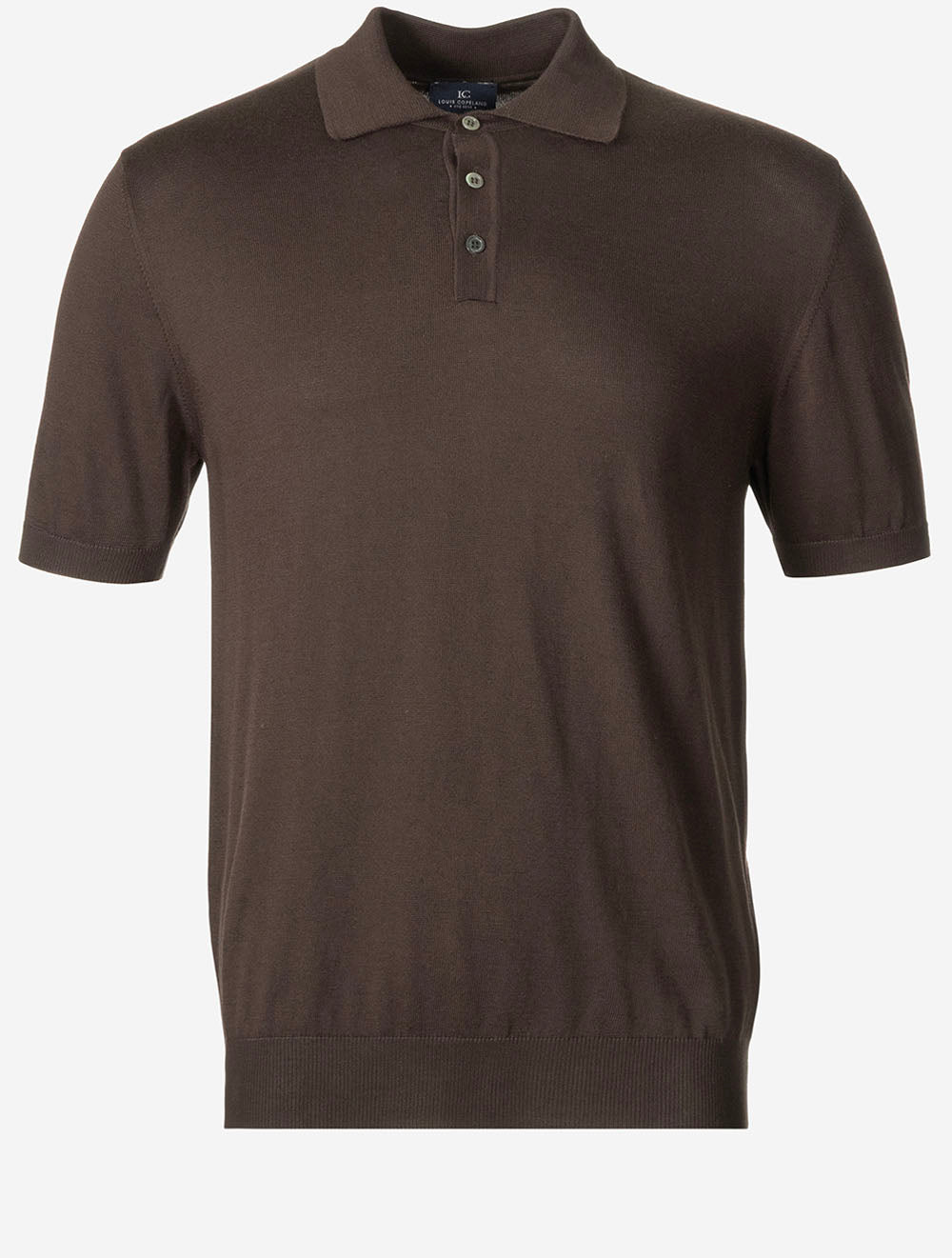 Short Sleeve Tennis Polo Dark Brown