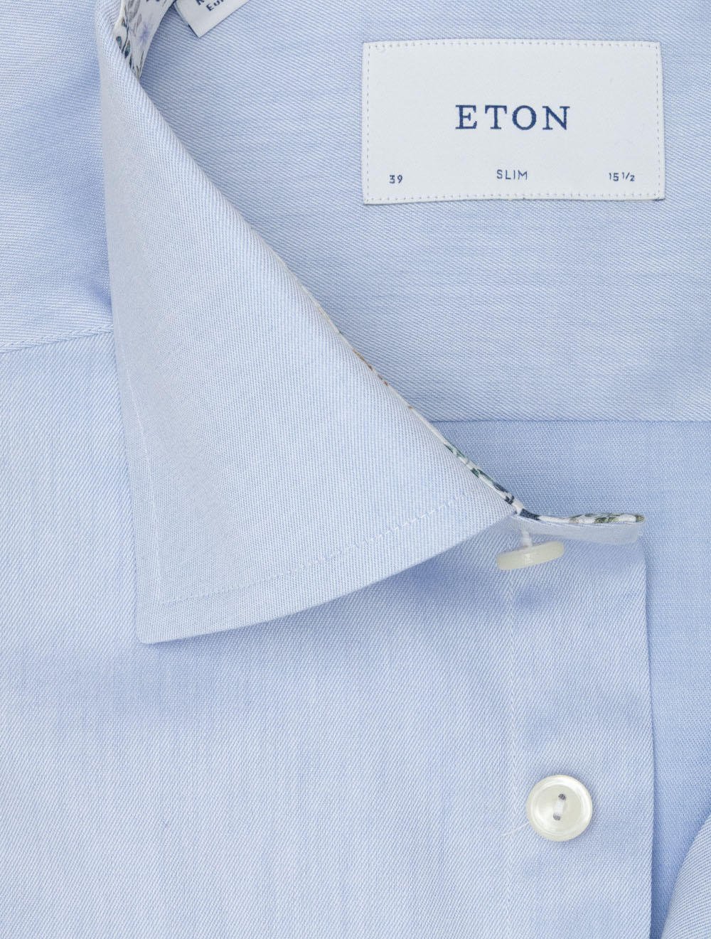 Slim Fit Floral Inlay Shirt Blue