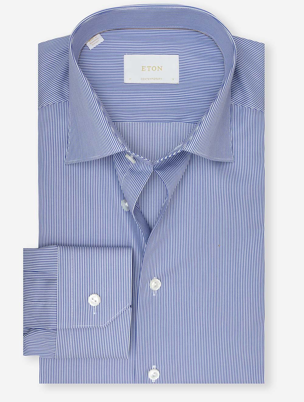 Contemporary Fine Striped Shirt Blue