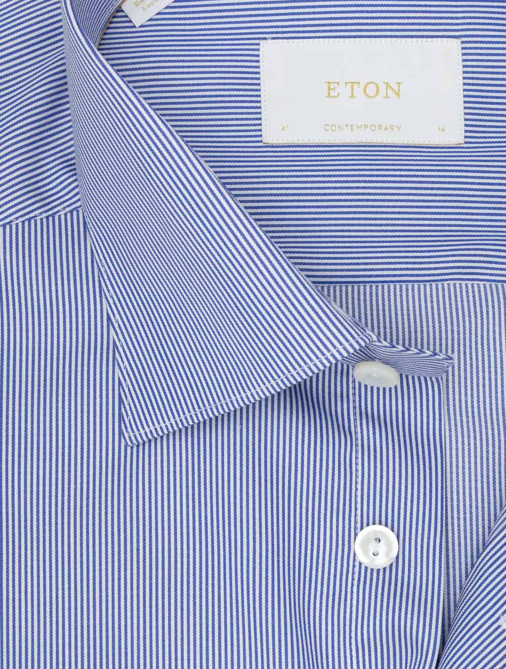 Contemporary Fine Striped Shirt Blue