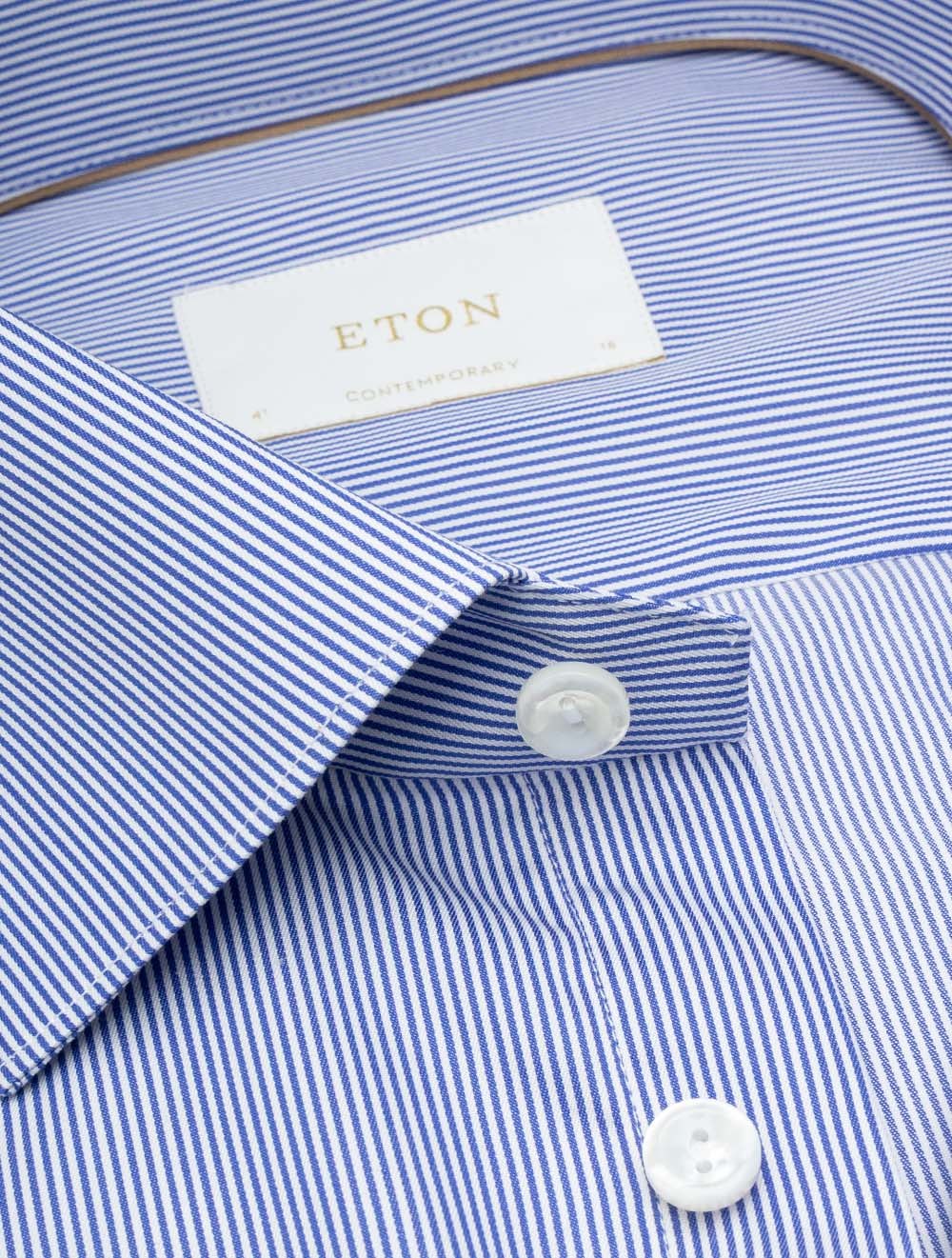 Contemporary Fine Striped Shirt Blue