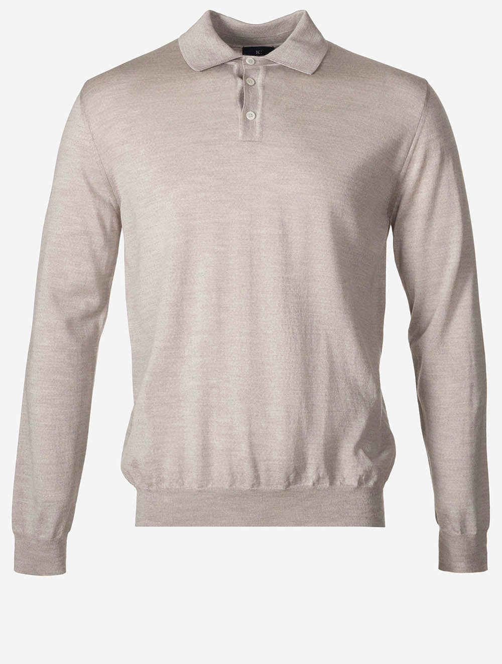 Long Sleeve Tennis Polo Beige