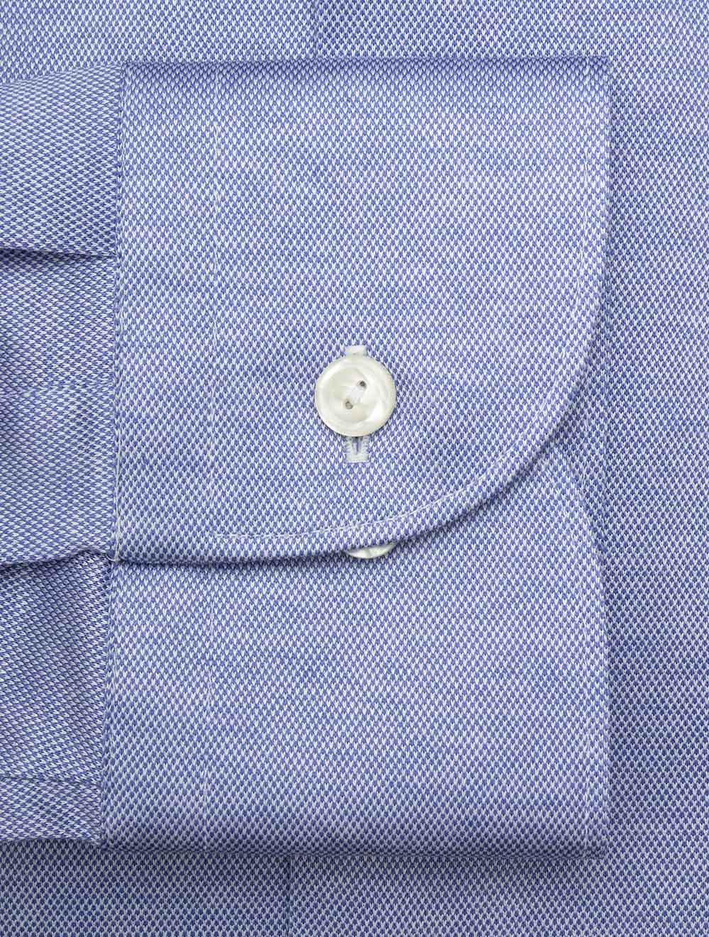 Chemise bleue en maille jacquard coupe ajustée